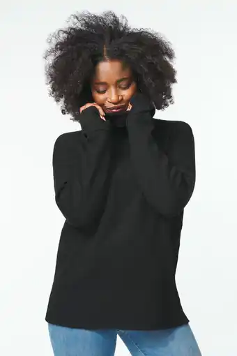 Hema dames coltrui gebreid zwart (zwart)