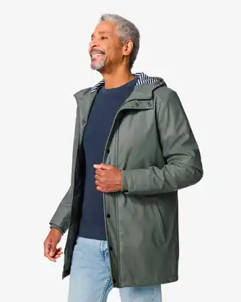 HEMA Hema heren jas met capuchon groen (groen) aanbieding