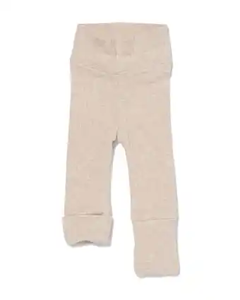 HEMA Hema newborn meegroei legging rib met bamboe zand (zand) aanbieding