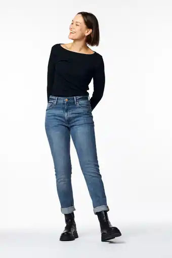 HEMA Hema dames t-shirt boothals zwart (zwart) aanbieding