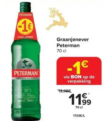 Carrefour Graanjenever Peterman 70 cl aanbieding
