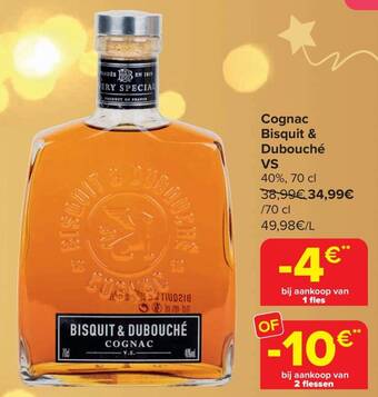 Carrefour Cognac Bisquit & Dubouché VS 40% 70cl aanbieding
