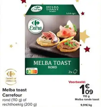 Carrefour Melba toast Carrefour 110g aanbieding
