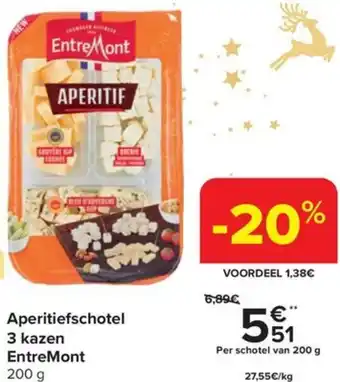 Carrefour EntreMont Aperitiefschotel 3 kazen aanbieding