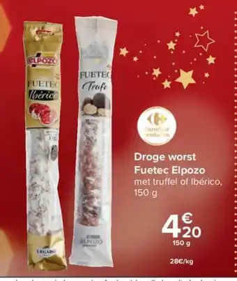 Droge worst Fuetec Elpozo met truffel of Ibérico, 150 g