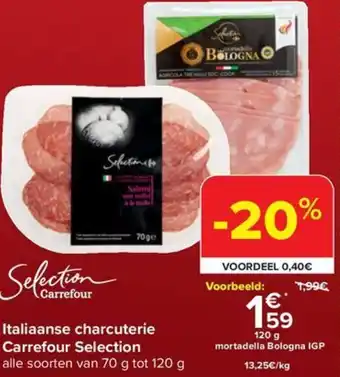 Carrefour Italiaanse charcuterie Carrefour Selection 120g aanbieding