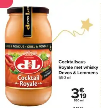 Devos & Lemmens Cocktailsaus Royale met whisky 550 ml