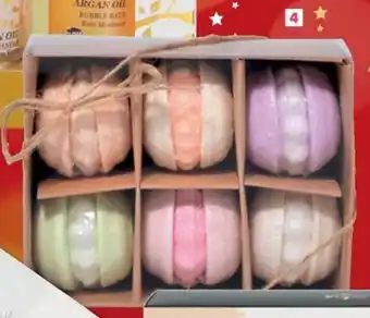 Carrefour Geschenkdoos met macaron-bruisballen 6 x 65g aanbieding