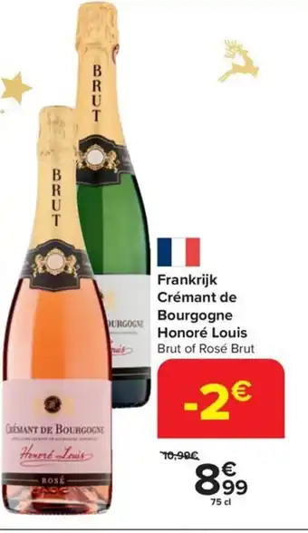 Frankrijk Crémant de Bourgogne Honoré Louis Brut of Rosé Brut 75 cl
