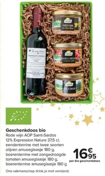 Geschenkdoos bio Rode wijn AOP Saint-Sardos 12% Expression Nature 37,5 cl,