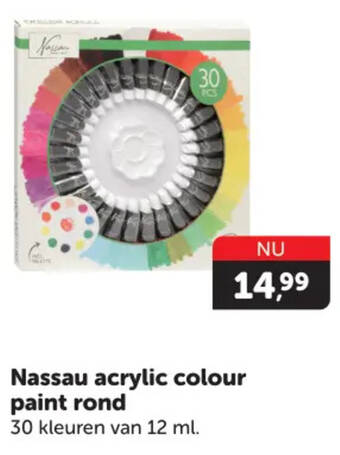 Boekenvoordeel Nassau acrylic colour paint rond aanbieding