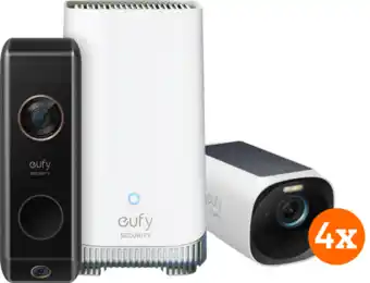 Coolblue Eufycam 3 4-pack + video doorbell dual 2 pro aanbieding