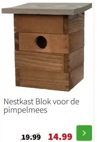 Nestkast blok voor de pimpelmees