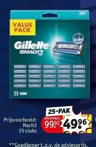 Kruidvat Mach3 25 stuks aanbieding