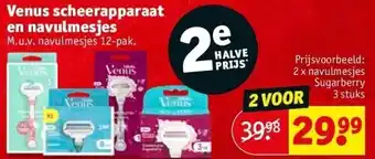 Kruidvat Venus scheerapparaat en navulmesjes aanbieding