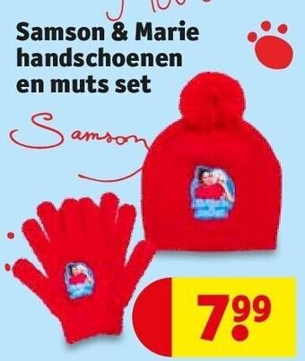 Kruidvat Samson & marie handschoenen en muts set aanbieding