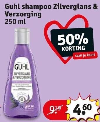 Kruidvat Guhl shampoo zilverglans & verzorging 250 ml aanbieding