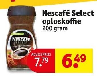 Kruidvat Nescafé select oploskoffie 200 gram aanbieding