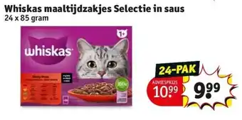 Kruidvat Whiskas maaltijdzakjes selectie in saus aanbieding