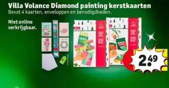 Kruidvat Villa volance diamond painting kerstkaarten aanbieding