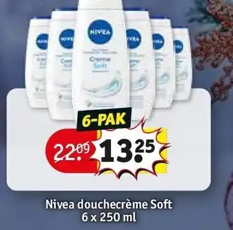 Kruidvat Nivea douchecrème soft 6 x 250 ml aanbieding