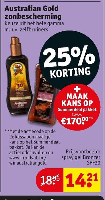 Kruidvat Australian Gold zonbescherming aanbieding