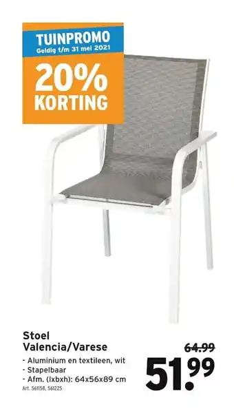 GAMMA Stoel Valencia/Varese aanbieding