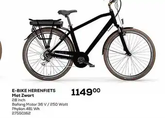 E-bike Herenfiets Mat Zwart 28 Inch