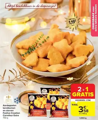 Carrefour Aardappelen kerstbomen en sterren festive creation carrefour extra aanbieding