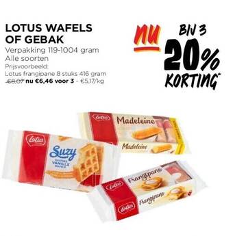 Jumbo Lotus wafels of gebak aanbieding