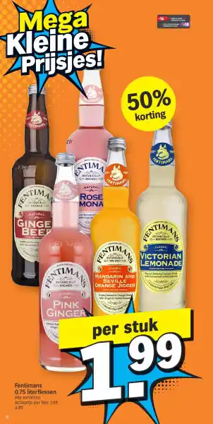 Albert Heijn Fentimans 0.75 literflessen aanbieding