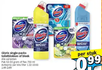 Albert Heijn Glorix single-packs toiletblokken of bleek aanbieding