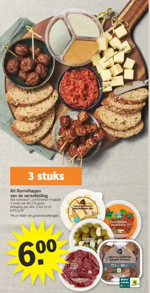 Albert Heijn Ah borrelhapjes van de versafdeling aanbieding