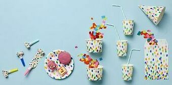 HEMA HEMA Plastic Borden Herbruikbaar - Ø22.5 Cm - Confetti - 4 Stuks aanbieding