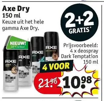 Kruidvat Axe Dry 150 ml aanbieding