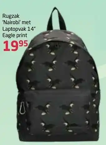 Rugzak nairobi met laptopvak 14`` eagle print