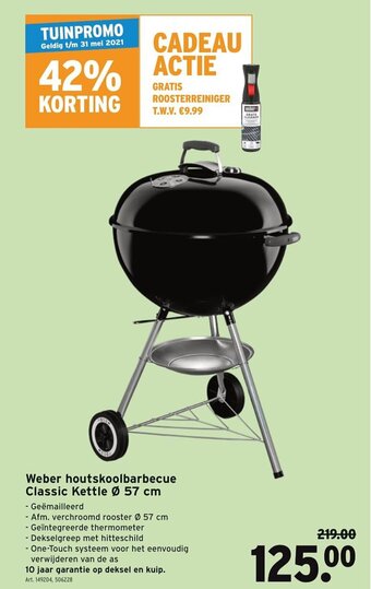 GAMMA Weber houtskoolbarbecue Classic Kettle aanbieding