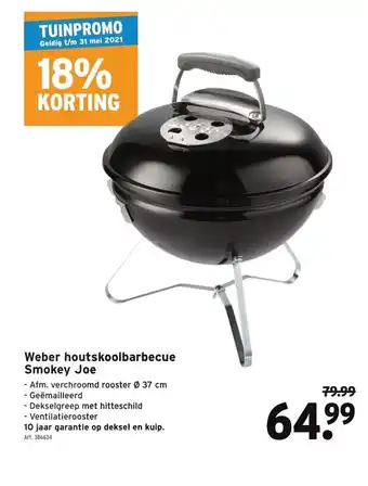 GAMMA Weber houtskoolbarbecue Smookey Joe aanbieding