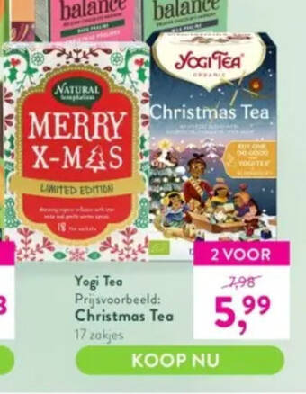 Holland & Barrett Yogi Tea Christmas Tea 17 zakjes aanbieding