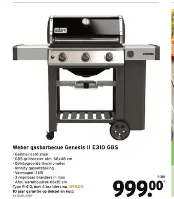 GAMMA Weber gasbarbecue Genesis ll E310 GBS aanbieding