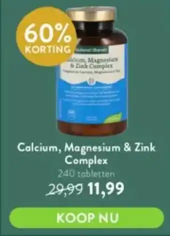 Holland & Barrett Calcium, Magnesium & Zink Complex 240 tabletten aanbieding