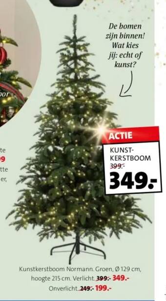 Intratuin Kunstkerstboom Normann. Groen, Ø 129 cm aanbieding