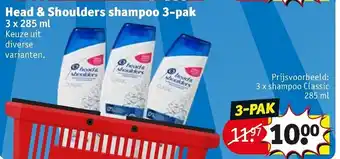 Kruidvat Head & Shoulders Shampoo 3 -pak 3 x 285 ml aanbieding