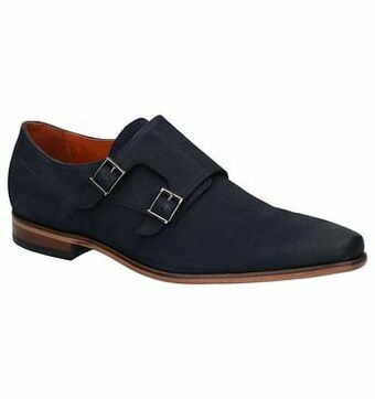 Van Lier Blauwe Schoenen met Gesp