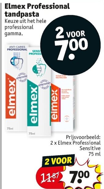 Kruidvat Elmex Professional tandpasta aanbieding