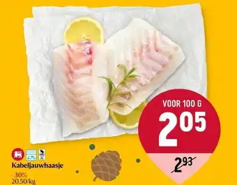 Delhaize Kabeljauwhaasje aanbieding