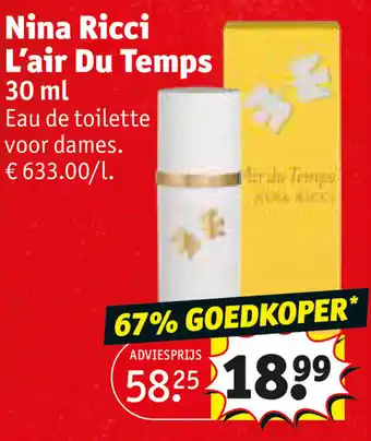 Kruidvat Nina Ricci L'air Du Temps 30 mL aanbieding