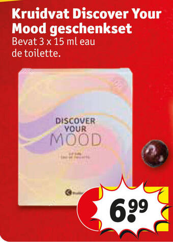 Kruidvat Kruidvat Discover Your Mood geschenkset Bevat 3 x 15 ml eau de toilette. aanbieding
