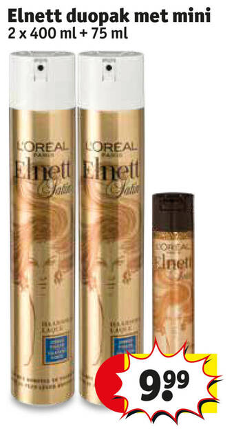 Kruidvat Elnett duopak met mini 2 x 400mL + 75mL aanbieding