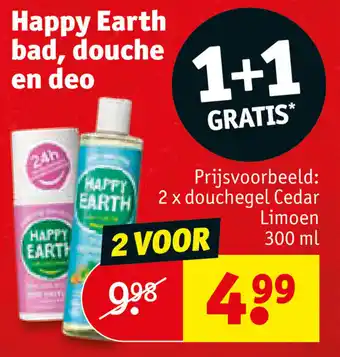 Kruidvat Happy Earth bad, douche en deo aanbieding